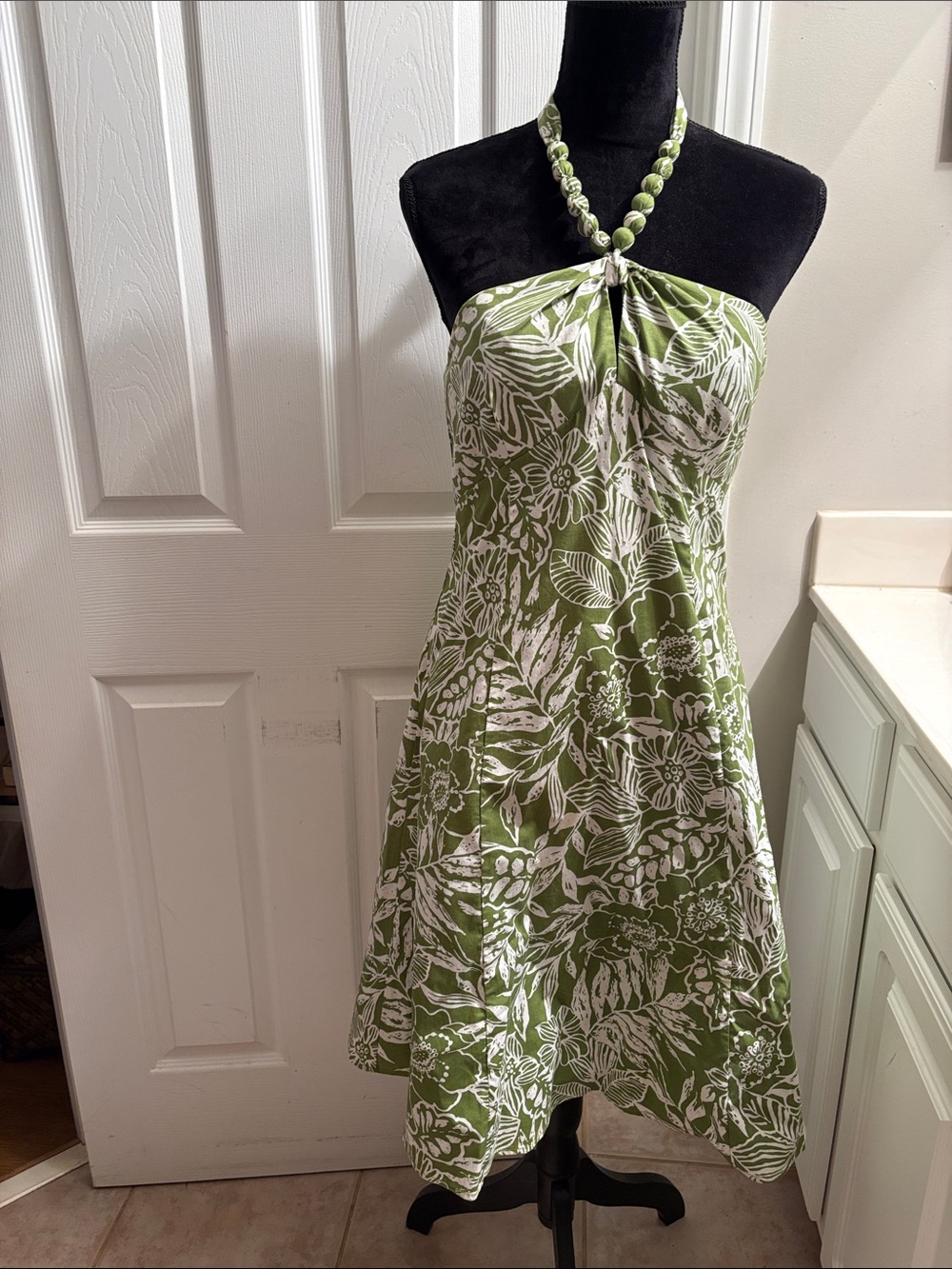 Bethany Mota Olive Green Strapless Floral Sundress